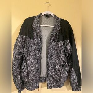 Small Grey and Black Jordan Windbreaker Zip-Up